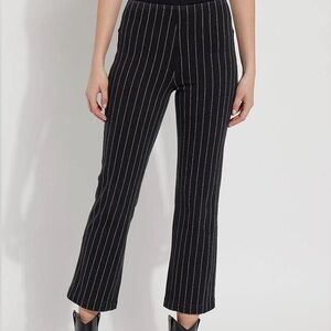 NEW LYSSE Baby Bootcut Pinstripe Indigo Denim Jean Size Small